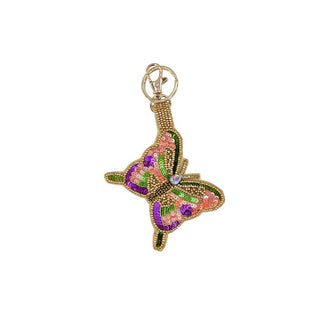Sequin Jewel Butterfly Beaded Charm Keychain - Simply Sunflowers