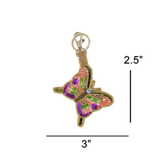 Sequin Jewel Butterfly Beaded Charm Keychain - Simply Sunflowers