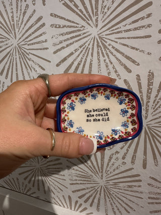 She Believed Trinket Dish - Simply Sunflowers