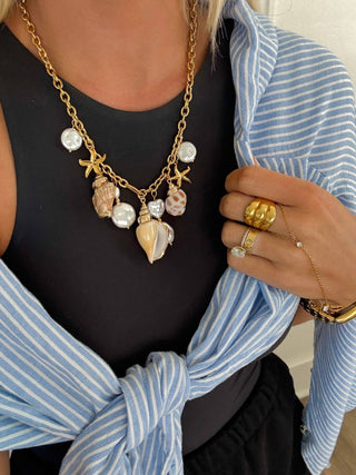 Shelly Charm Necklace - Simply Sunflowers