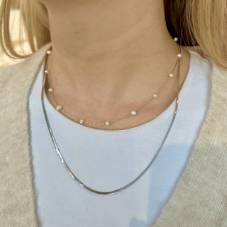 Silver Camille Pearl Necklace - Simply Sunflowers