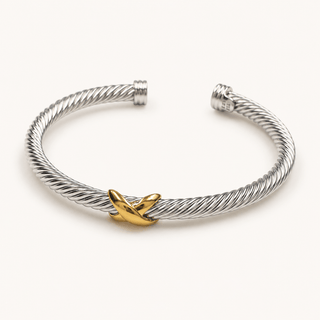 Silver Criss Cross Bangle - Simply Sunflowers