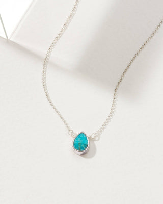 Silver Delicate Gemstone Necklace - Turquoise - Simply Sunflowers