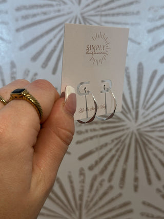 Silver Hammered Hoops - Simply Sunflowers