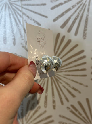 Silver Hammered Vintage Hoops - Simply Sunflowers