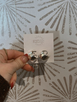 Silver Hammered Vintage Hoops - Simply Sunflowers