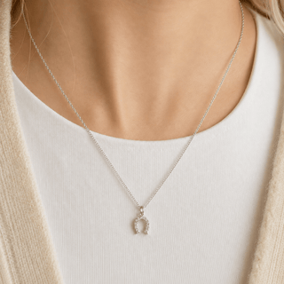 Silver Lucky Horseshoe Necklace - Simply Sunflowers