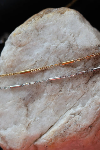 Silver Satellite Bar Necklace - Simply Sunflowers
