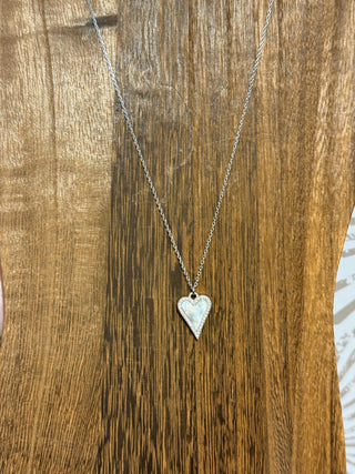 Silver Shell Heart Necklace - Simply Sunflowers