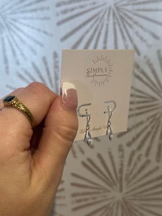 Silver Teardrop Earrings - Simply Sunflowers