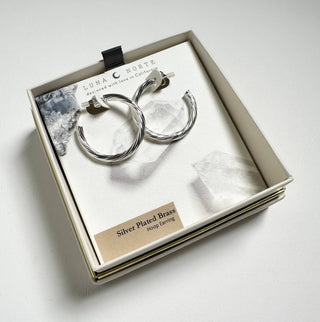 Silver Twisted Hoops - Simply Sunflowers