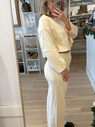 Snowy Morning Wide Leg Sweatpants - Simply Sunflowers