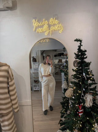 Snowy Morning Wide Leg Sweatpants - Simply Sunflowers