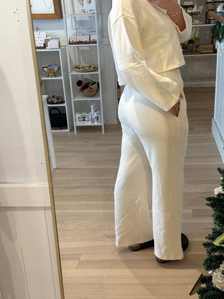 Snowy Morning Wide Leg Sweatpants - Simply Sunflowers