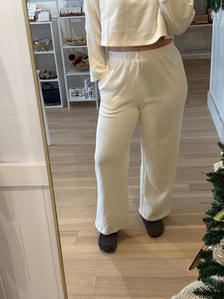 Snowy Morning Wide Leg Sweatpants - Simply Sunflowers