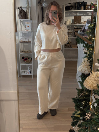 Snowy Morning Wide Leg Sweatpants - Simply Sunflowers