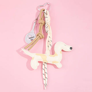 Spotted Dachshund Dog Rope Tassel Bag Charm - Simply Sunflowers