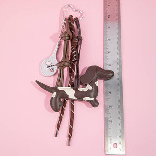 Spotted Dachshund Dog Rope Tassel Bag Charm - Simply Sunflowers