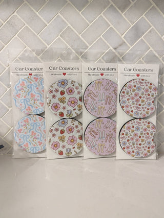 Spring Floral Car Coasters - Simply Sunflowers