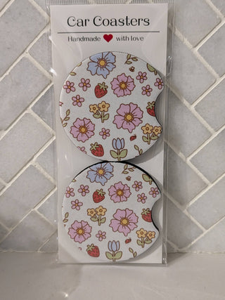 Spring Floral Car Coasters - Simply Sunflowers