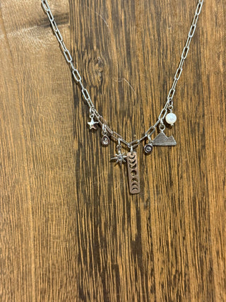 Starry Night Silver Charm Necklace - Simply Sunflowers