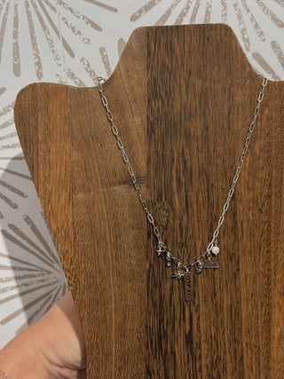 Starry Night Silver Charm Necklace - Simply Sunflowers