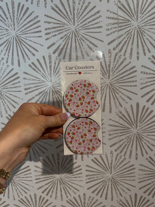 Strawberry Car Coasters - Simply Sunflowers