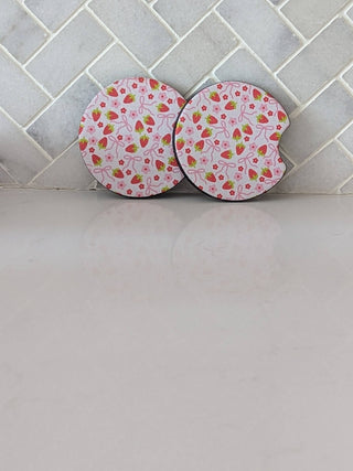 Strawberry Car Coasters - Simply Sunflowers