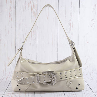 Studded Western Buckle Vegan Leather Shoulder Bag - Simply Sunflowers
