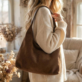 Suede Hobo Shoulder Bag - Simply Sunflowers