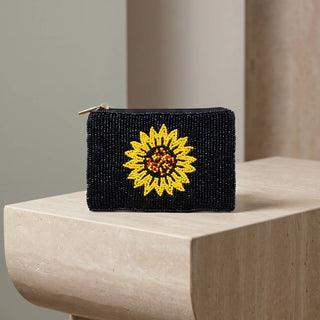 Sunflower Beaded Coin Pouch - Simply Sunflowers