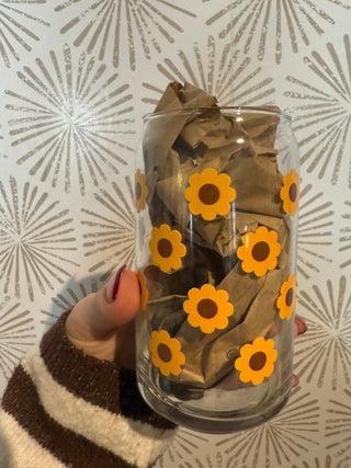 Sunflowers Iced Coffee Glass - Simply Sunflowers