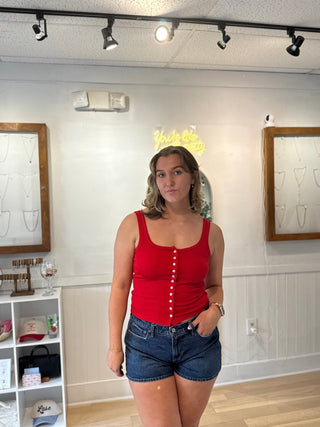 Sunset Button Down Tank - Simply Sunflowers