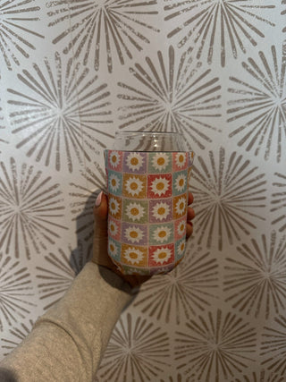 Sunshine Squares Iced Coffee Koozie - Simply Sunflowers