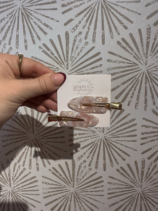 Sweet Pink Makeup Barrettes - Simply Sunflowers