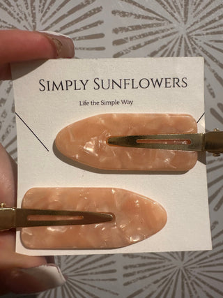 Sweet Pink Makeup Barrettes - Simply Sunflowers