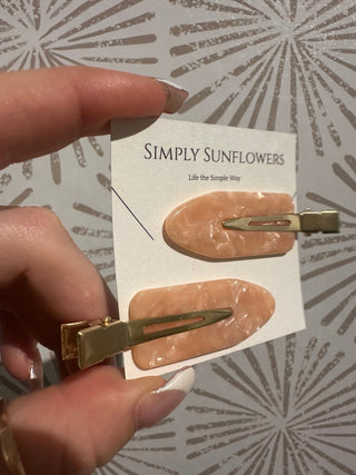 Sweet Pink Makeup Barrettes - Simply Sunflowers