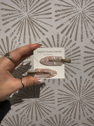 Sweet Pink Makeup Barrettes - Simply Sunflowers