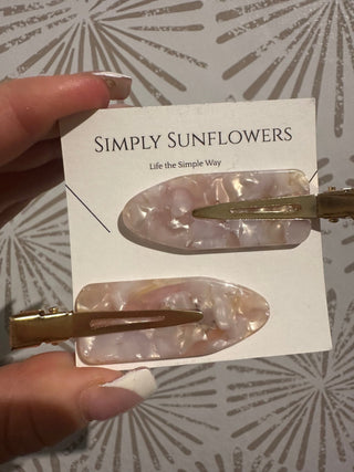 Sweet Pink Makeup Barrettes - Simply Sunflowers