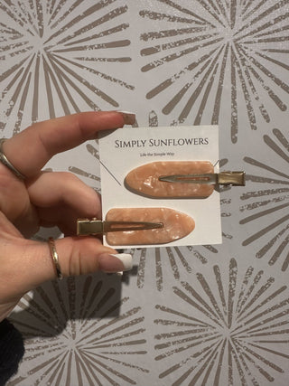 Sweet Pink Makeup Barrettes - Simply Sunflowers