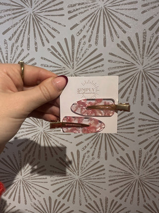 Sweet Pink Makeup Barrettes - Simply Sunflowers