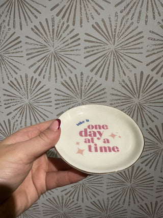 Take It One Day Trinket Dish - Simply Sunflowers