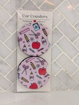Teacher Car Coasters - Simply Sunflowers