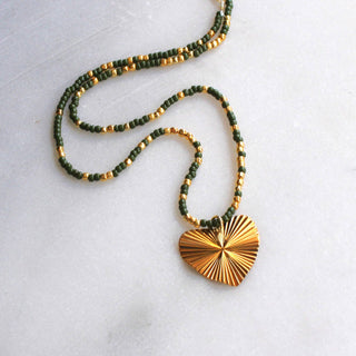 The Beaded Heart Necklace - Simply Sunflowers