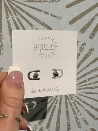 The Drew Silver Stud - Simply Sunflowers