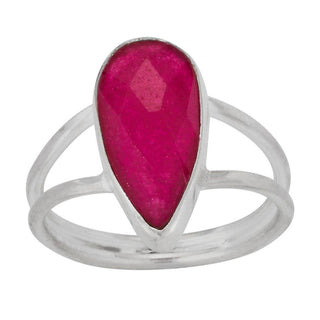 The Eternal Flame Sterling Silver Faceted Ruby Ring - Simply Sunflowers