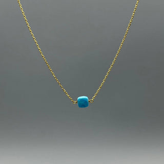 Tiny Square Stone Necklace - Simply Sunflowers