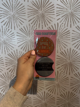 Tortured Poet Car Coasters - Simply Sunflowers