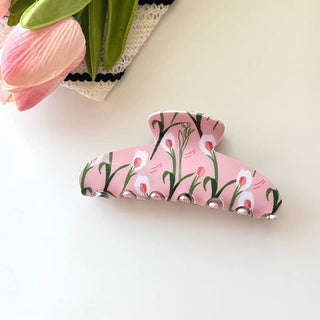 Tulip Floral Print Hair Claw, Bow & Teddy Bear Hair Clip - Simply Sunflowers