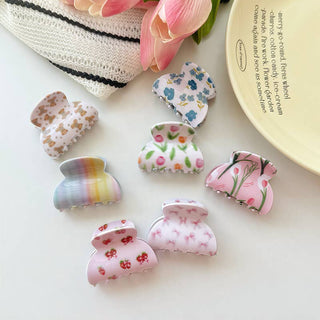 Tulip Floral Print Hair Claw, Bow & Teddy Bear Hair Clip - Simply Sunflowers